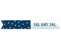 Thumbnail for Personalized Party Straw Flags - Kate's Nautical Baby Shower Collection