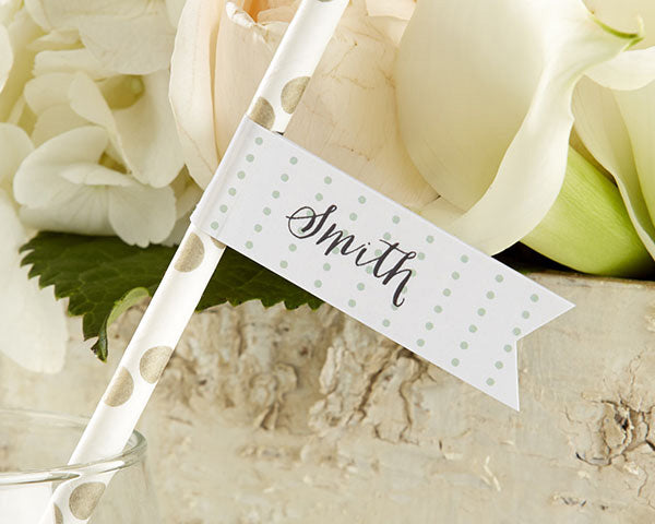 Personalized Party Straw Flags - Kate's Rustic Wedding Collection