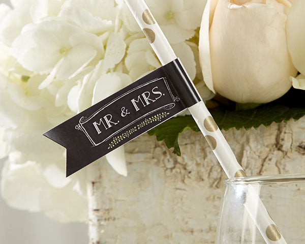 Personalized Party Straw Flags - Kate's Rustic Wedding Collection