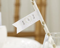 Thumbnail for Personalized Party Straw Flags - Kate's Rustic Wedding Collection