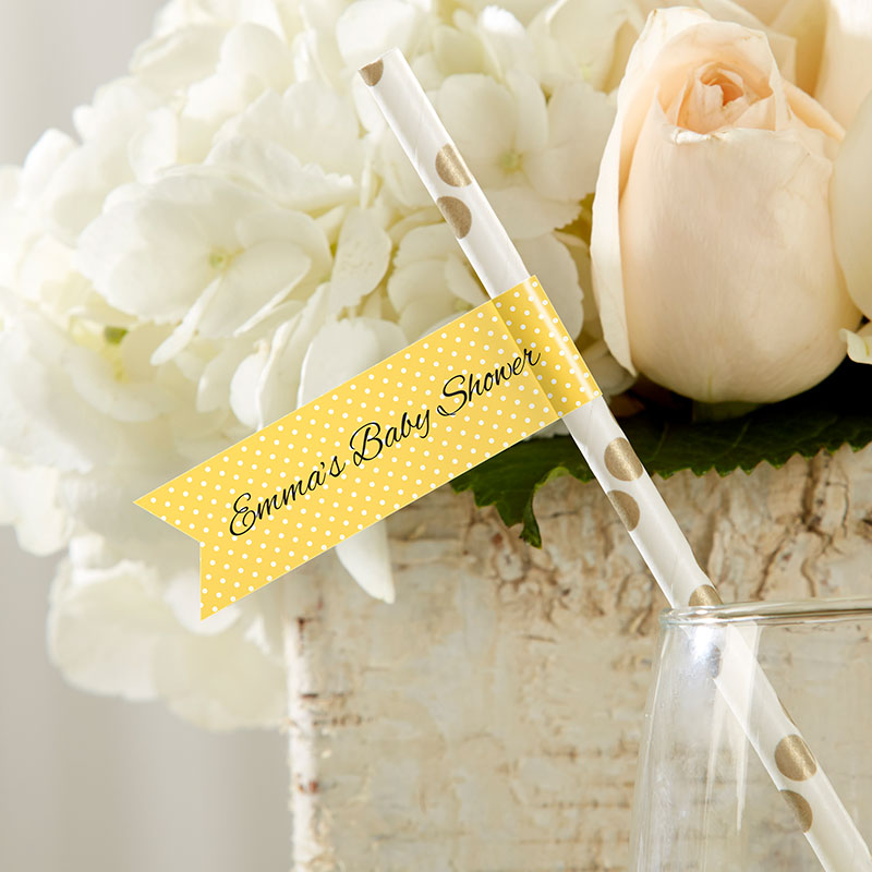 Personalized Baby Party Straw Flags