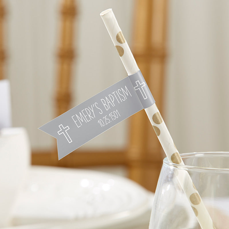 Personalized Religious Party Straw Flags