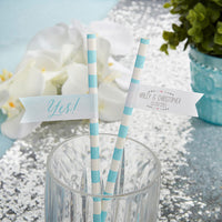 Thumbnail for Personalized Party Straw Flags – He Asked, She Said Yes
