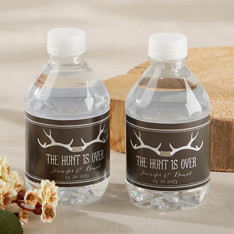 Personalized Water Bottle Labels  - The Hunt Is Over Main Image, Kate Aspen | Water Bottle Labels