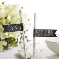 Thumbnail for Personalized Party Straw Flags - Eat, Drink & Be Married