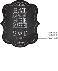 Thumbnail for Personalized Kraft Fan - Eat, Drink & Be Married (Set of 12)