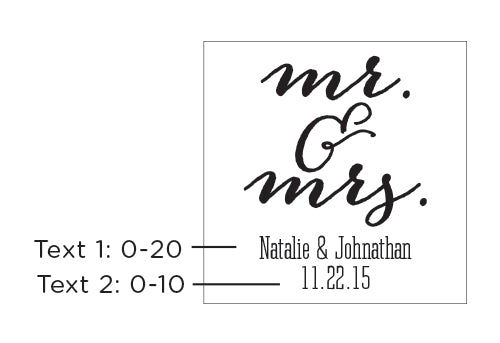 Personalized 9 oz. Stemless Champagne Glass - Mr. & Mrs.
