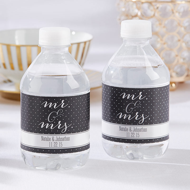 Personalized Water Bottle Labels - Mr. & Mrs. Main Image, Kate Aspen | Water Bottle Labels