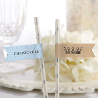 Thumbnail for Personalized Party Straw Flags - Little Prince
