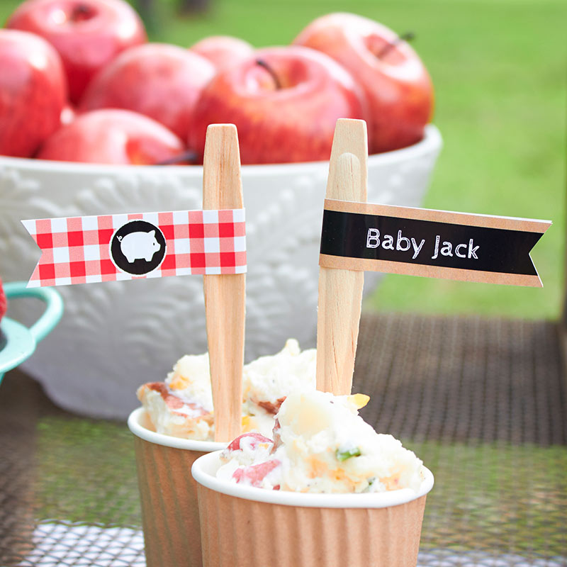 Personalized Party Straw Flags - BBQ