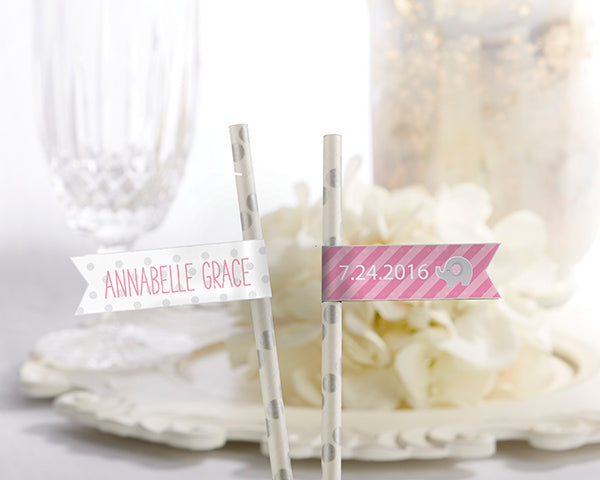 Personalized Party Straw Flags - Little Peanut