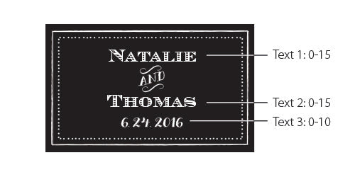Personalized Black Matchboxes - Chalk (Set of 50)