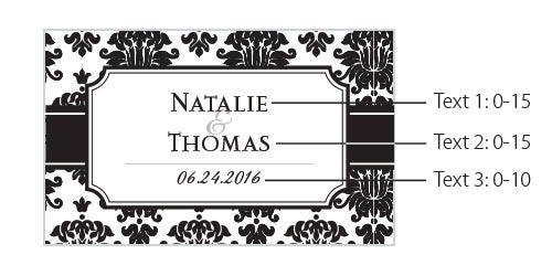 Personalized Black Matchboxes - Wedding (Set of 50)