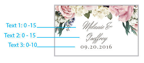 Personalized Black Matchboxes - English Garden (Set of 50)