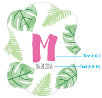 Thumbnail for Personalized Gold Glitter Hand Fan - Pineapples & Palms