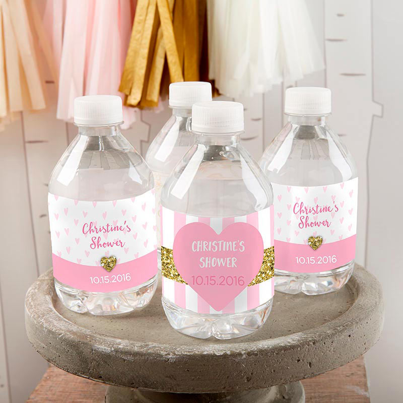 Personalized Water Bottle Labels - Sweet Heart Main Image, Kate Aspen | Water Bottle Labels