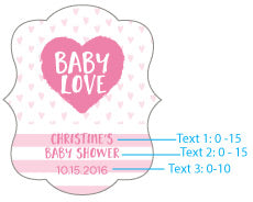 Personalized Gold Glitter Hand Fan - Baby Love (Set of 12)