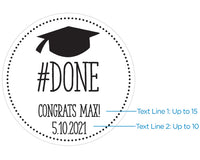 Thumbnail for Personalized Silver Round Candy Tin - #Done Graduation (Set of 12)