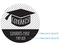 Thumbnail for Personalized Gold Round Candy Tin - Congrats Graduation Cap (Set of 12)