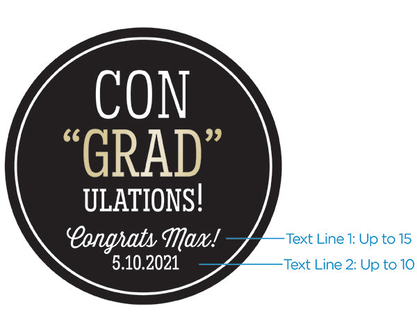 Personalized Gold Round Candy Tin - ConGRADulations! (Set of 12)