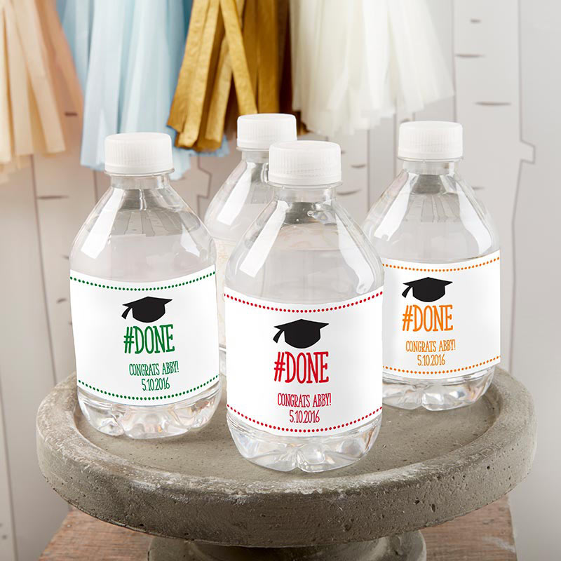 Personalized Water Bottle Labels - #Done Graduation Main Image, Kate Aspen | Water Bottle Labels