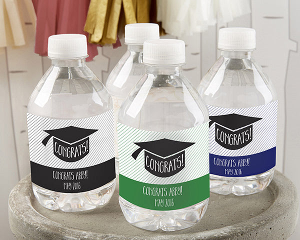 Personalized Water Bottle Labels - Congrats Graduation Cap Alternate Image 2, Kate Aspen | Water Bottle Labels