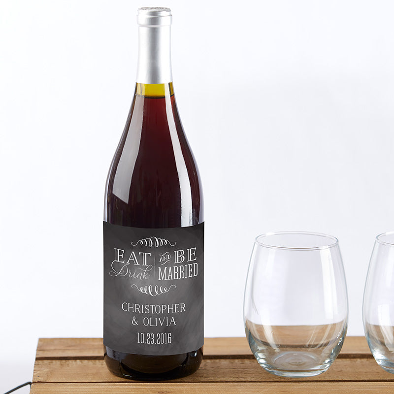 Personalized Eat Drink be Married Wine Bottle Labels Main Image, Kate Aspen | Wine Bottle Labels
