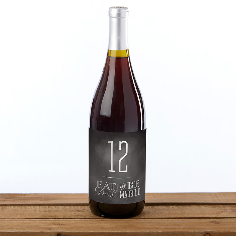 Eat Drink be Married Wine Label Table Numbers (1-20)