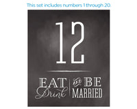 Thumbnail for Wine Label Table Numbers - Eat Drink be Married (1-20)