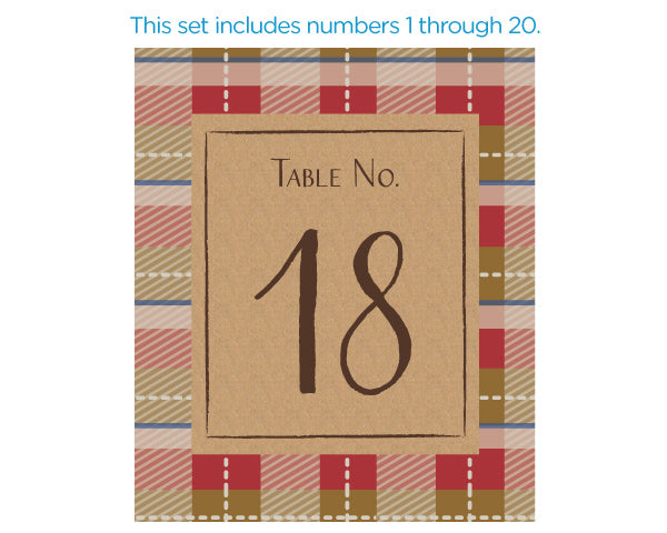Wine Label Table Numbers - Fall (1-20)