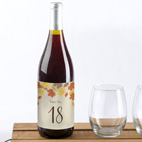 Thumbnail for Fall Leaves Wine Label Table Numbers (1-20)