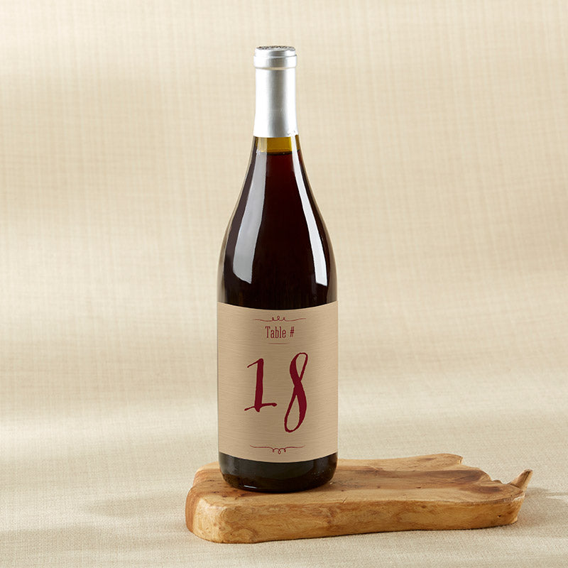 Vineyard Wine Label Table Numbers (1-20)