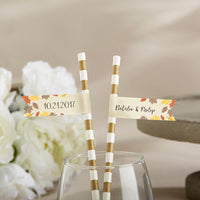 Thumbnail for Personalized Party Straw Flags - Fall Leaves