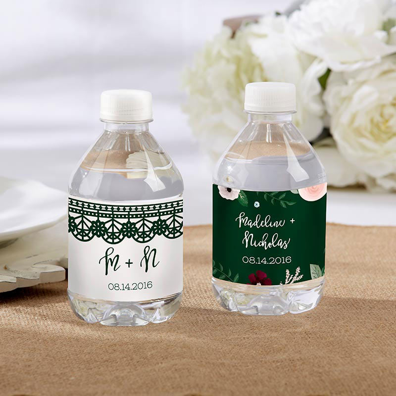 Personalized Romantic Garden Water Bottle Labels - Lace & Floral Designs Main Image, Kate Aspen | Water Bottle Labels