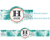 Thumbnail for Personalized Mini Glass Favor Bottle with Swing Top - Tropical Chic (Set of 12)