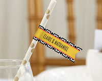 Thumbnail for Personalized Party Straw Flags - Tropical Chic