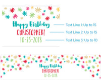 Thumbnail for Personalized Water Bottle Labels - Happy Birthday Alternate Image 2, Kate Aspen | Water Bottle Labels