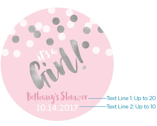 Personalized Silver Round Candy Tin - It's a Girl! (Set of 12)