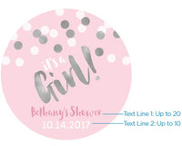Thumbnail for Personalized Silver Round Candy Tin - It's a Girl! (Set of 12)