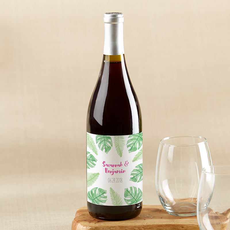 Personalized Wine Bottle Labels - Pineapples & Palms Main Image, Kate Aspen | Wine Bottle Labels