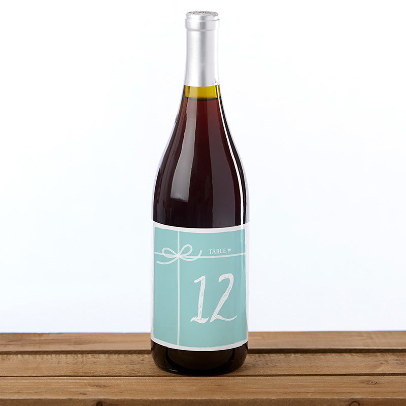 Wine Label Table Numbers - Something Blue (1-20)