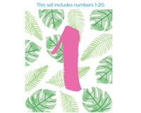 Thumbnail for Wine Label Table Numbers - Pineapples & Palms (1-20)