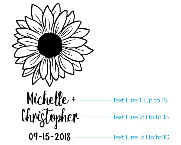 Personalized Glass Coaster - Sunflower (Set of 12)