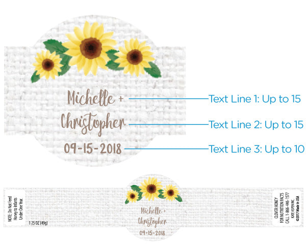 Personalized Clover Honey - Sunflower (Set of 12)