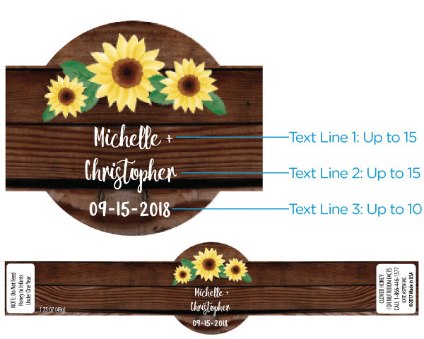 Personalized Clover Honey - Sunflower (Set of 12)