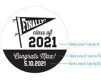 Thumbnail for Personalized Silver Round Candy Tin - Finally! Class of 2019 (Set of 12)