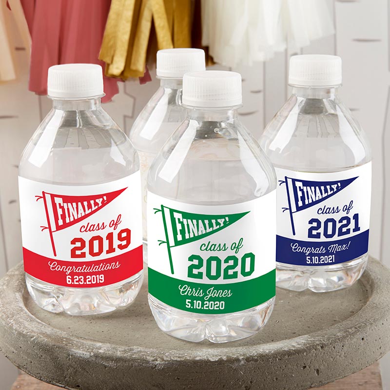 Personalized Water Bottle Labels - Finally! Class of 2022 Main Image, Kate Aspen | Water Bottle Labels