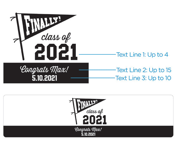 Personalized Water Bottle Labels - Finally! Class of 2022 Alternate Image 3, Kate Aspen | Water Bottle Labels