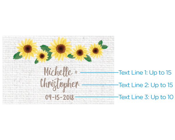 Personalized Black Matchboxes - Sunflower (Set of 50)