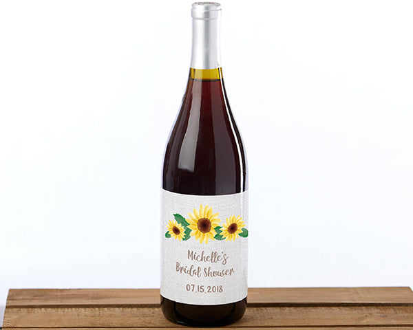 Personalized Wine Bottle Labels - Sunflower Alternate Image 2, Kate Aspen | Wine Bottle Labels
